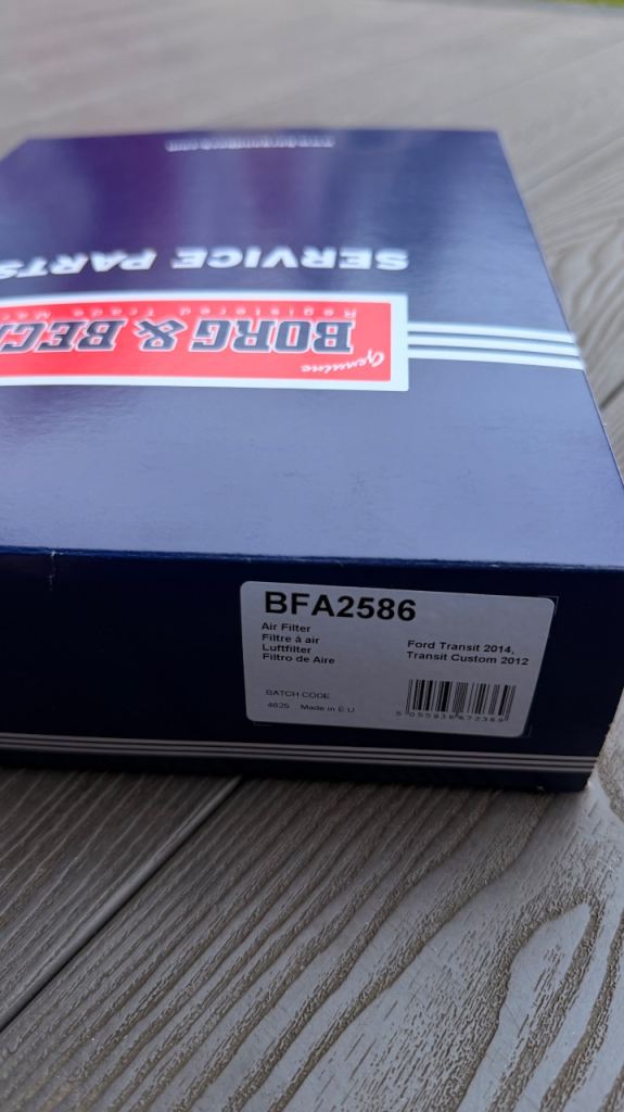 Air Filter BFA2586 Borg & Beck fits Ford Transit and Custom