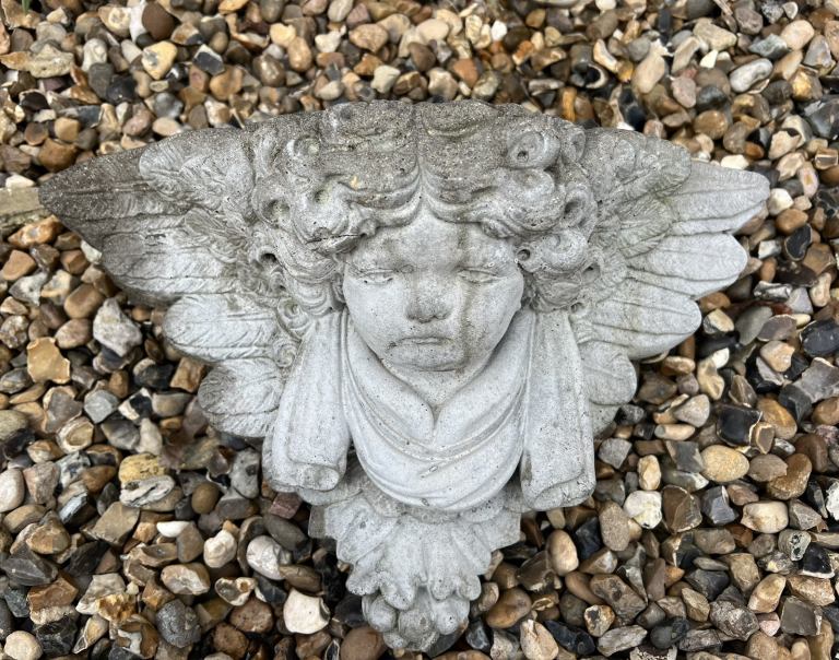 Cherub angel garden wall planter vintage 