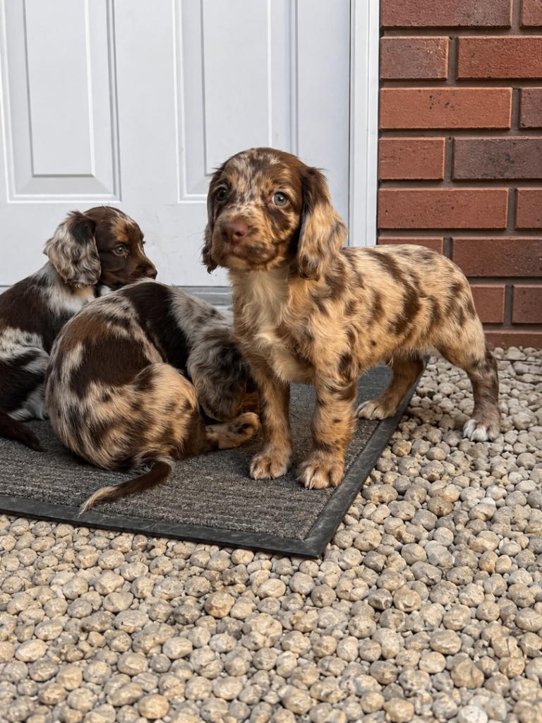 Chocolate Merle working cocker Spaniel's 