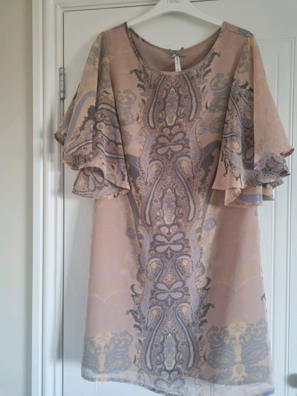 Next Pink/Grey Patterned Print Dress 