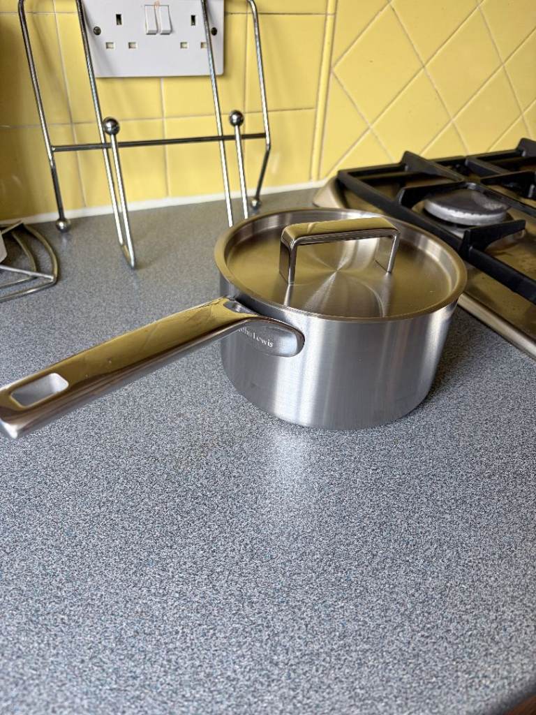 Brand new John Lewis 5-Ply Thermacore Stainless Steel Saucepans with Lids [16cm/1.5l]