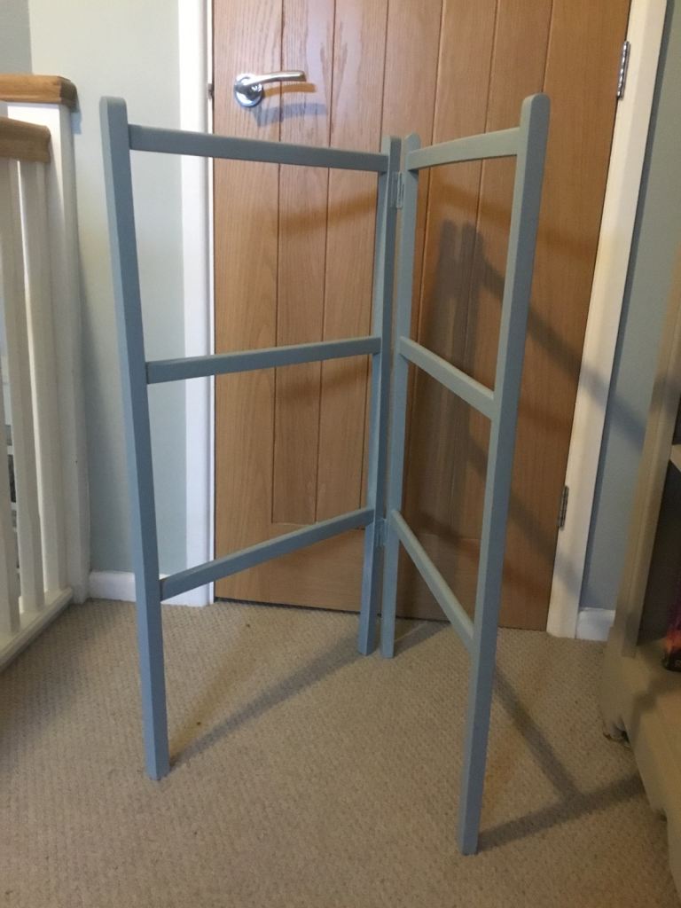 Vintage Retro Wooden Clothes Airer Towel Rail