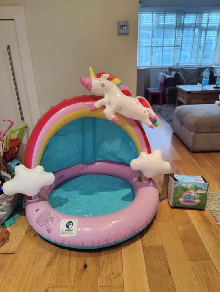 Baby 1-3 years unicorn shaded chad valley swimming paddling pool 