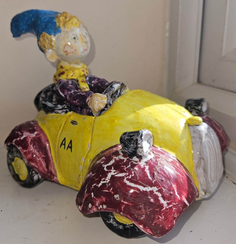 Vintage Ceramic Glazed Noddy SCULPTURE associated to the AA