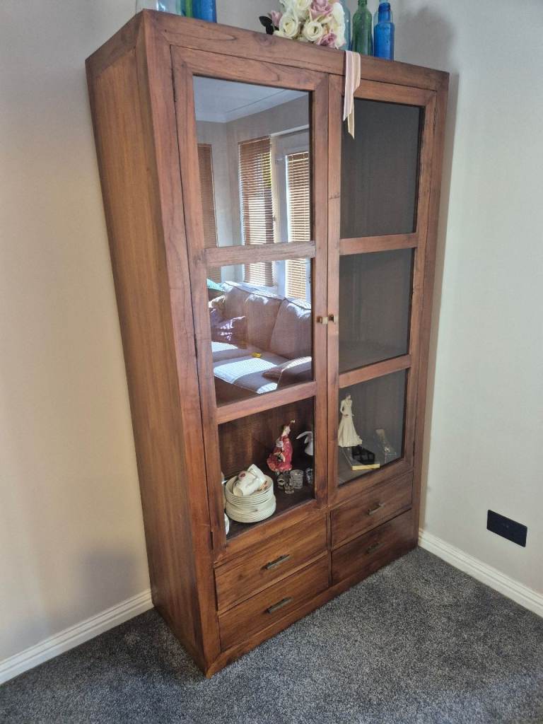 Solid Wood Display Cabinet