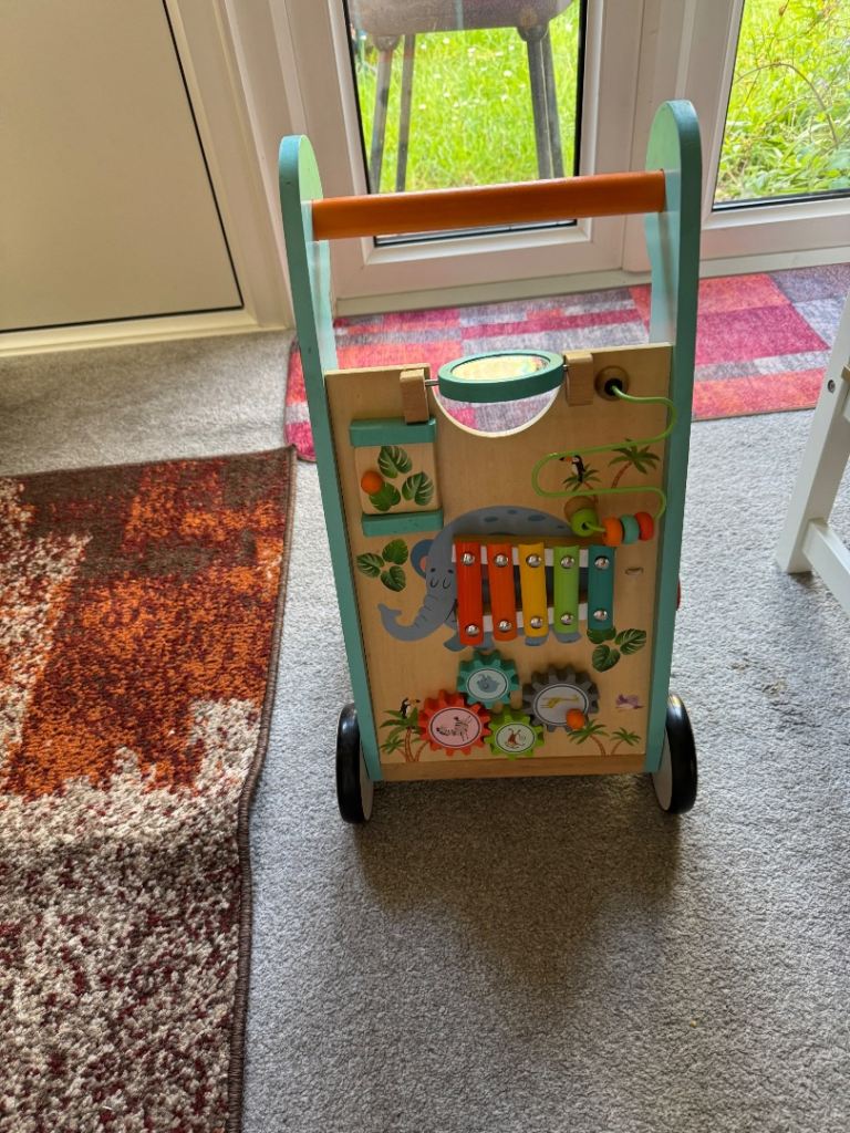 Wooden baby walker