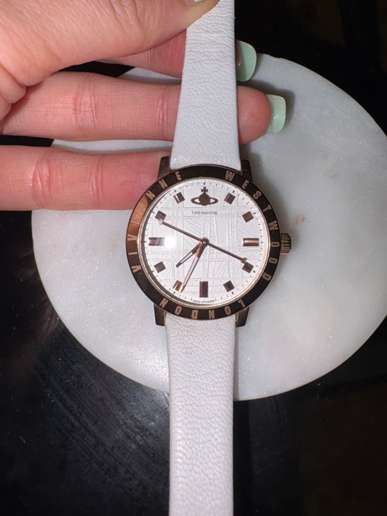 Vivienne Westwood Time Machine Watch - White Leather Strap, Good Condition