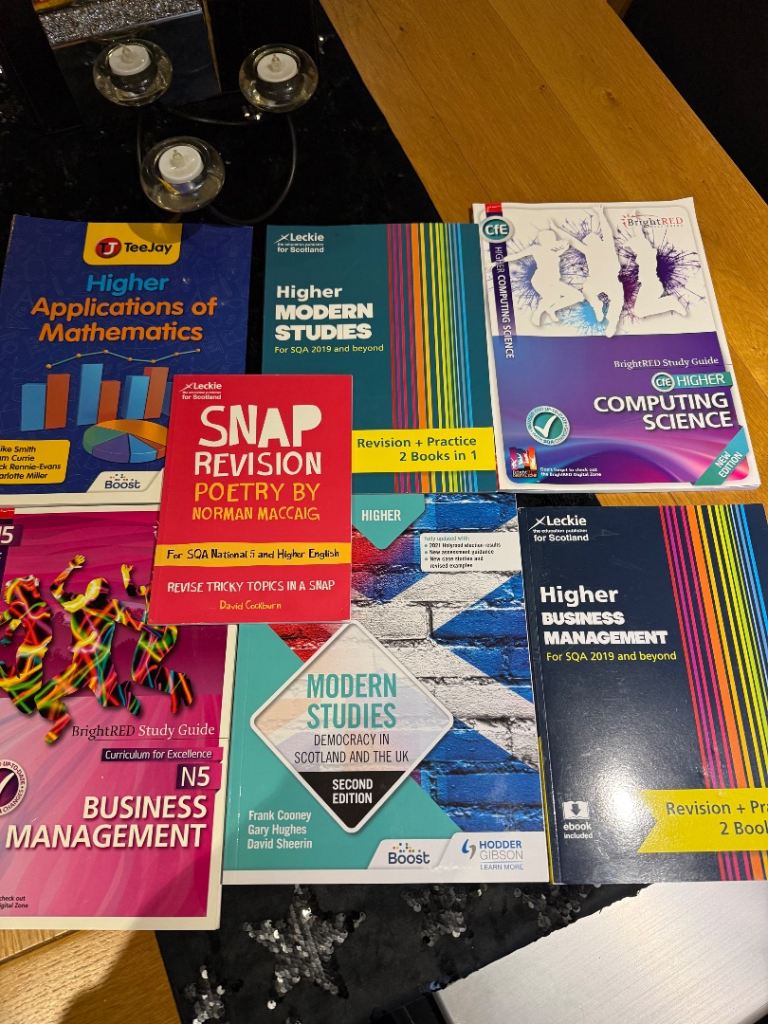 National 5 and higher books £5 each