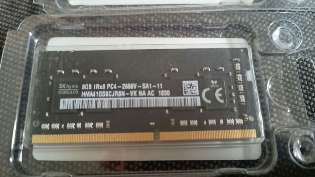 RAM memory: SK Hynix 8GB 1Rx8 PC4 - 2666V HMA81GS6CJR8N | in