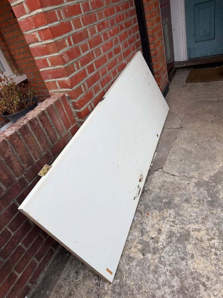 Internal White Wooden Door - Fair Condition
