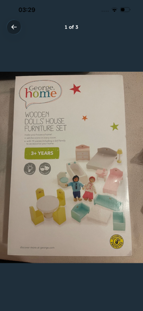 Multicoloured Wooden Dolls House Furniture Set – NEW, Large Size