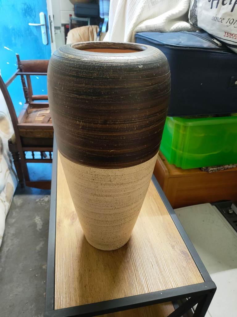 image for Tall cappuccino coloured vase