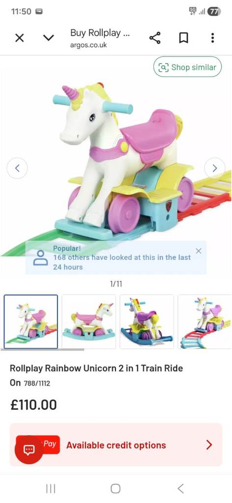 Unicorn ride on train 