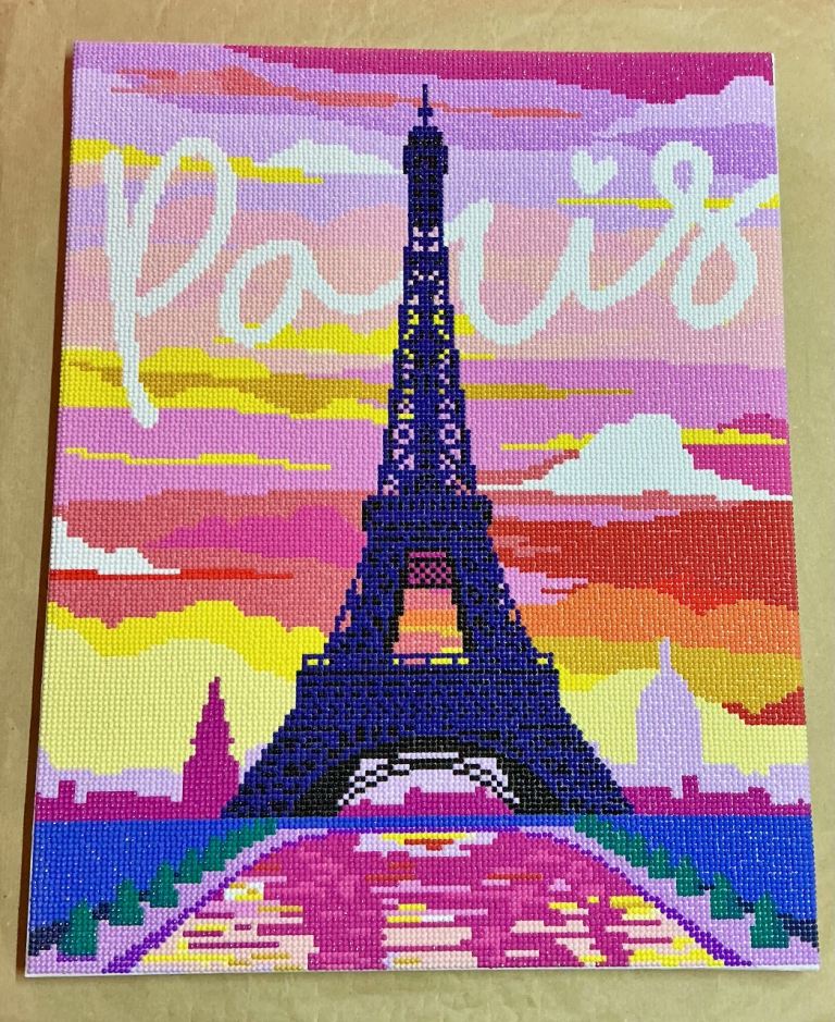 Completed 5D Diamond Art Painting - Paris Eiffel Tower - Size: 40x50cm