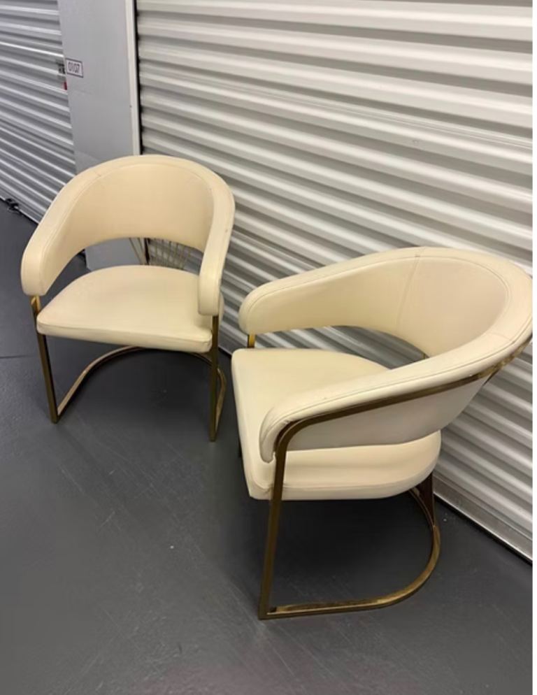 FREE DELIVERY Luxury Modern Accent Chair with Gold Metal Frame, in good condition.