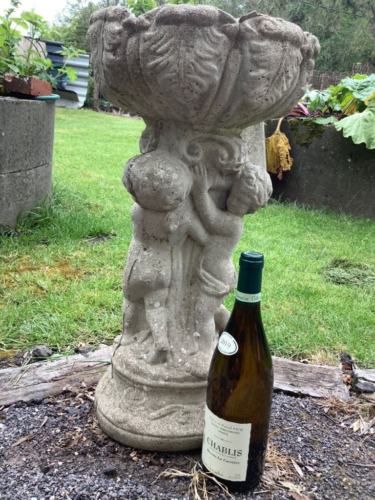 Vintage stone Cherub bird bath