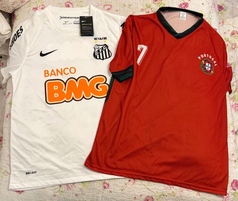 Two Football Shirts - Nike Santos FC & Portugal Away Kit