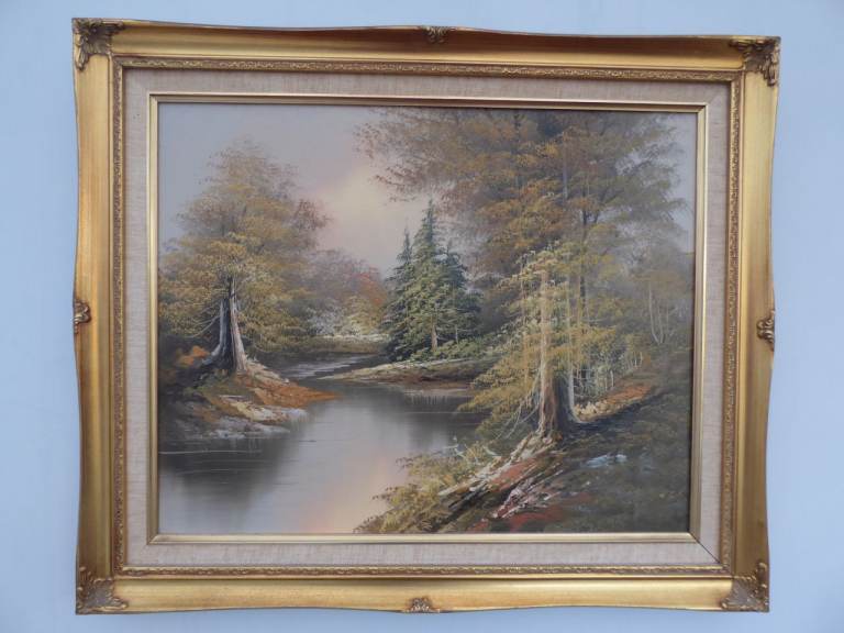 Vintage Oil Painting On Canvas Autumn Landscape 51cm x 61cm Perfect Condition