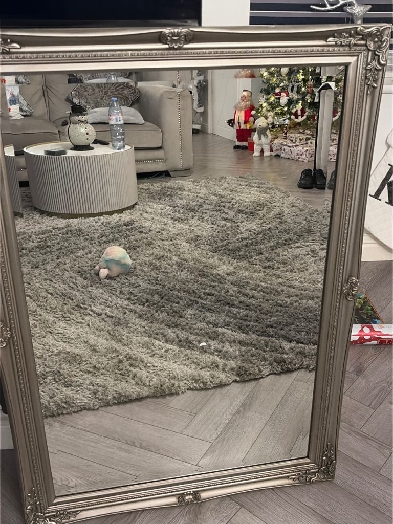 image for Silver wall mirror antique effect 