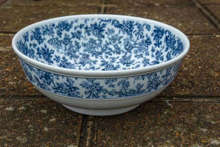 Antique ceramic wash bowl basin by British pottery co Brown-Westhead, Moore & Co 1862 - 1904    