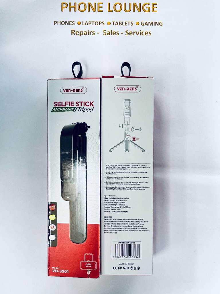 Ven-Dens 2 in 1 Wireless Selfie stick and Tripod stand