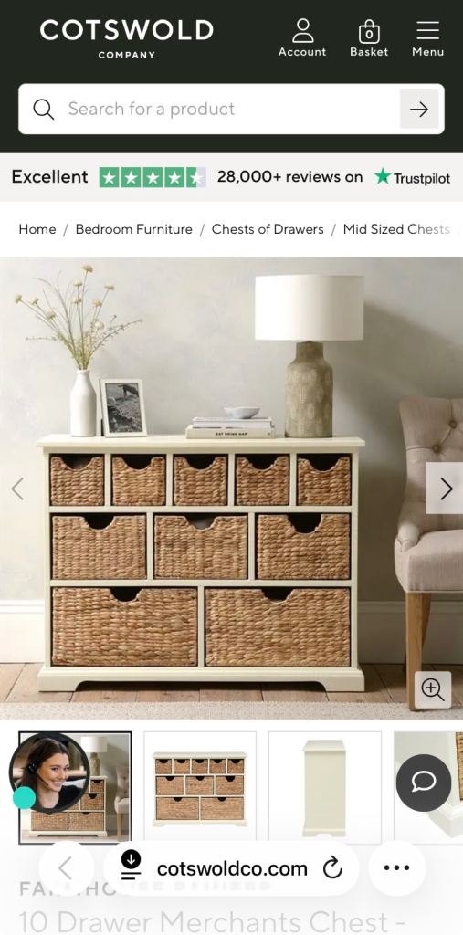 Cotswold Co. Farmhouse Ivory Chest of Drawers