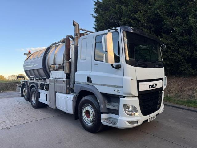 2017 67 DAF CF 330 E6 6x2 sleeper Crossland 16,000ltr stainless vacuum tanker