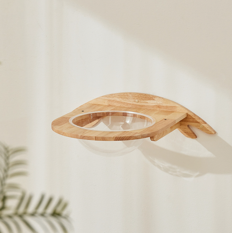 Lords & Labradors Clear Space Bowl / Hammock Capsule Mounted Wooden Cat Bed