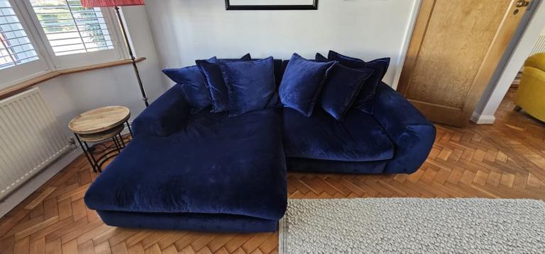 Loaf Wedge Modular Chaise Sofa - Left Hand, Blue