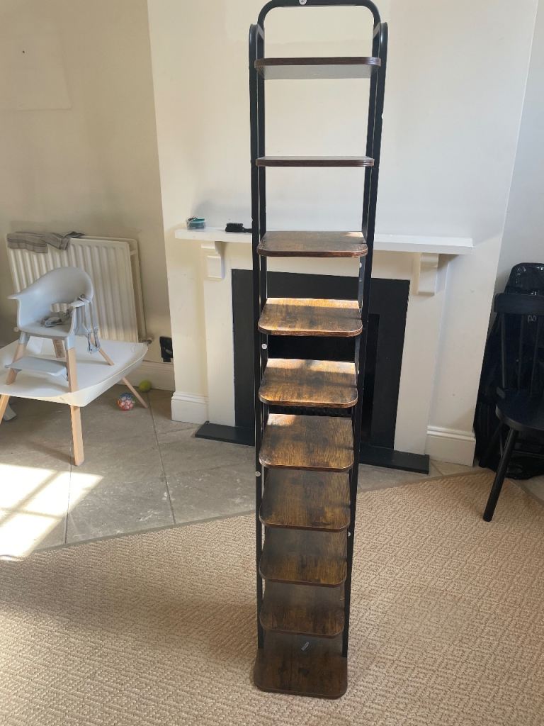 Vertical Shoe Rack for Small Spaces, Rustic Brown