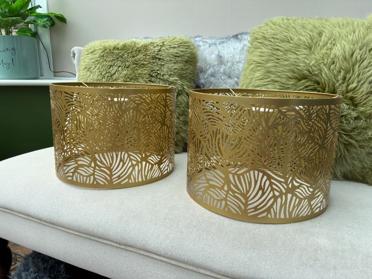 Selling 2X gold colour metal fretted metal shades. Really beautiful up 