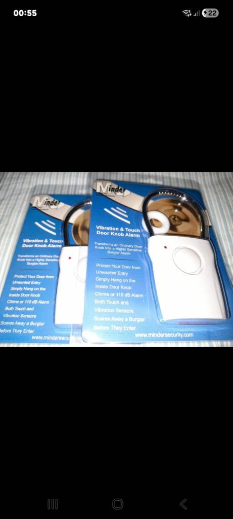 Vibra Window/Door Knob Alarm - 2 Pack, Brand New
