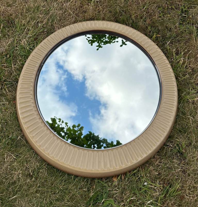 Twyfords mirror with beige frame – good condition