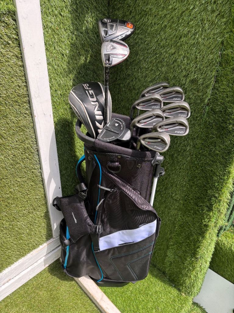 Left-Handed Ping G25 Irons, Cobra King F6 Driver, Callaway Razr Fit 3 Wood New Stand Bag UK delivery