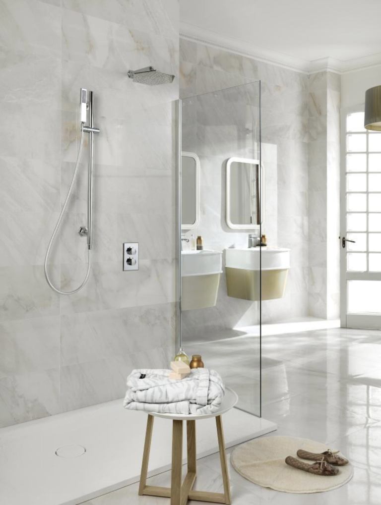 Porcelanosa Bari Blanco Tile, large format 59.6x59.6cm. £75 per box