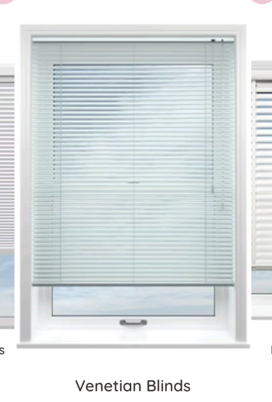 2 white venetian blinds