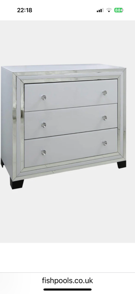 Madison White Mirrored Glass