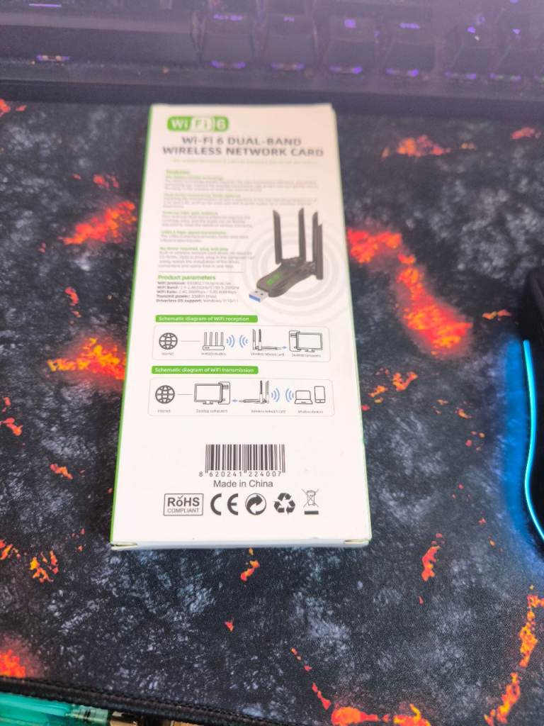 WiFi 6 Dual Band Wireless and Bluetooth Adapter - As Good As New
