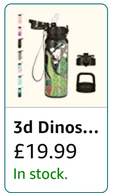 image for Goppus dinosaur stainless steel insulated water bottle