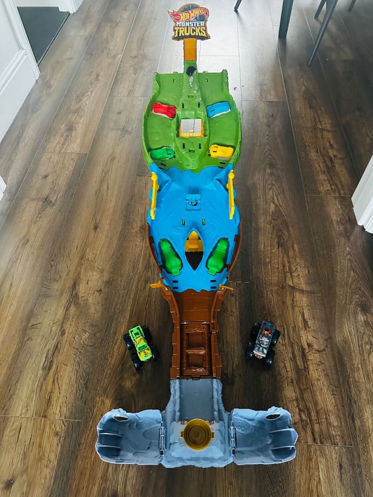 image for Hot Wheels Monster Trucks Wreckin’ Raceway Toy