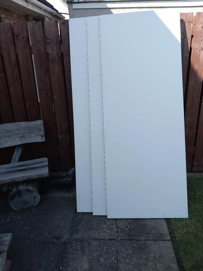 Internal white primed plain door x 3