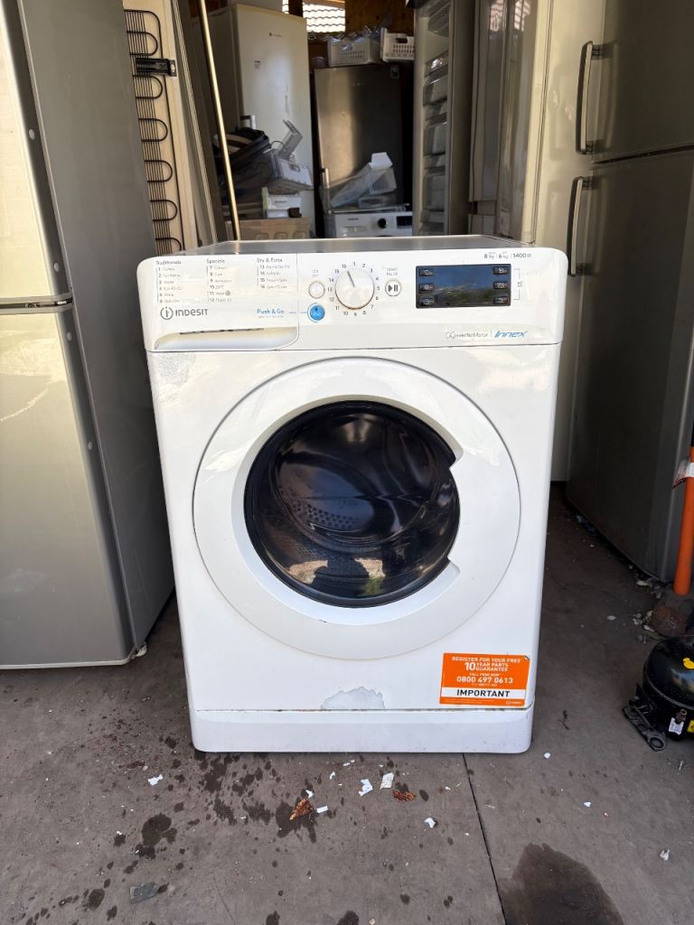 Indesit washer/dryer 8kg/6kg dry inverter motor—free delivery