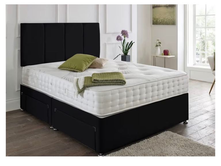 Black Double Divan Bed with drawer 