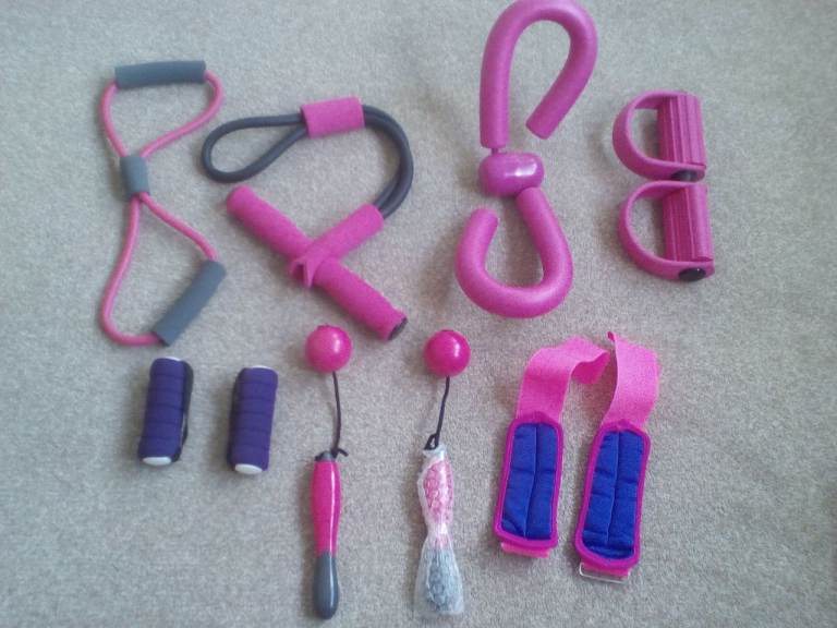 Mixed Pink & Purple Fitness Accessories - Bands, Weights & More £17 only or best offer