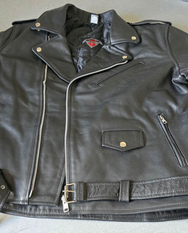 Taxpeed Mens black leather jacket 