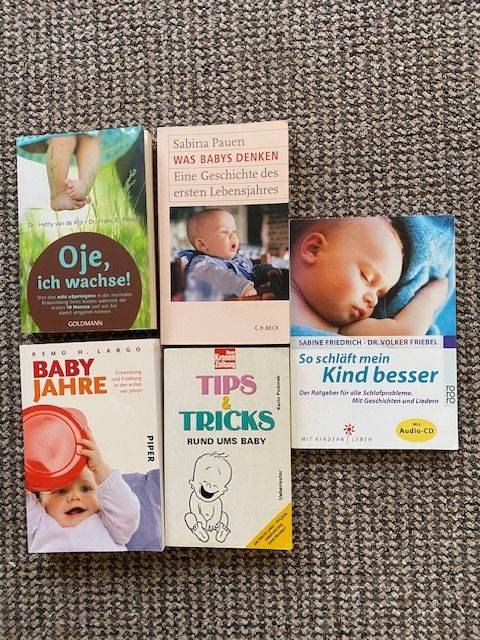 5 German Ratgeberbücher, guide books for healthy and happy babies and parents