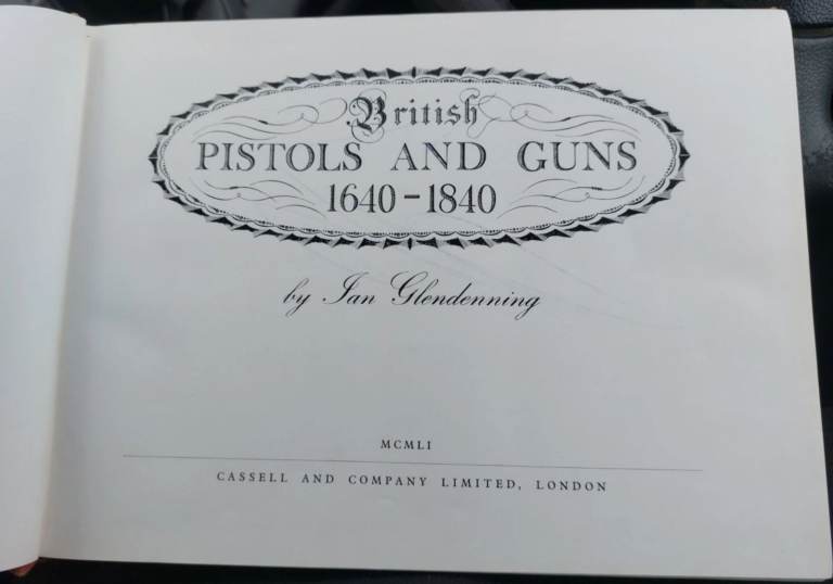 British Pistols & Guns 1640-1840 by Ian Glendenning-1951 1st ed-shooting