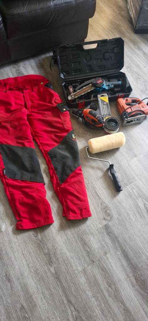 Job Lot: Tools and Work Trousers - Jigsaw, with bits Sanders & More