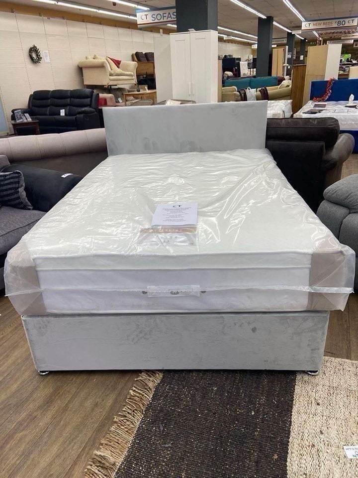 image for Stylish DIVAN 4FT Small Double Bed Base With Mattress & Storage Drawers >> Huge 20% Discount >>>>