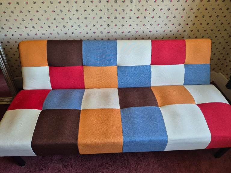 Colourful Sofa Bed / Futon – Great for Small Spaces